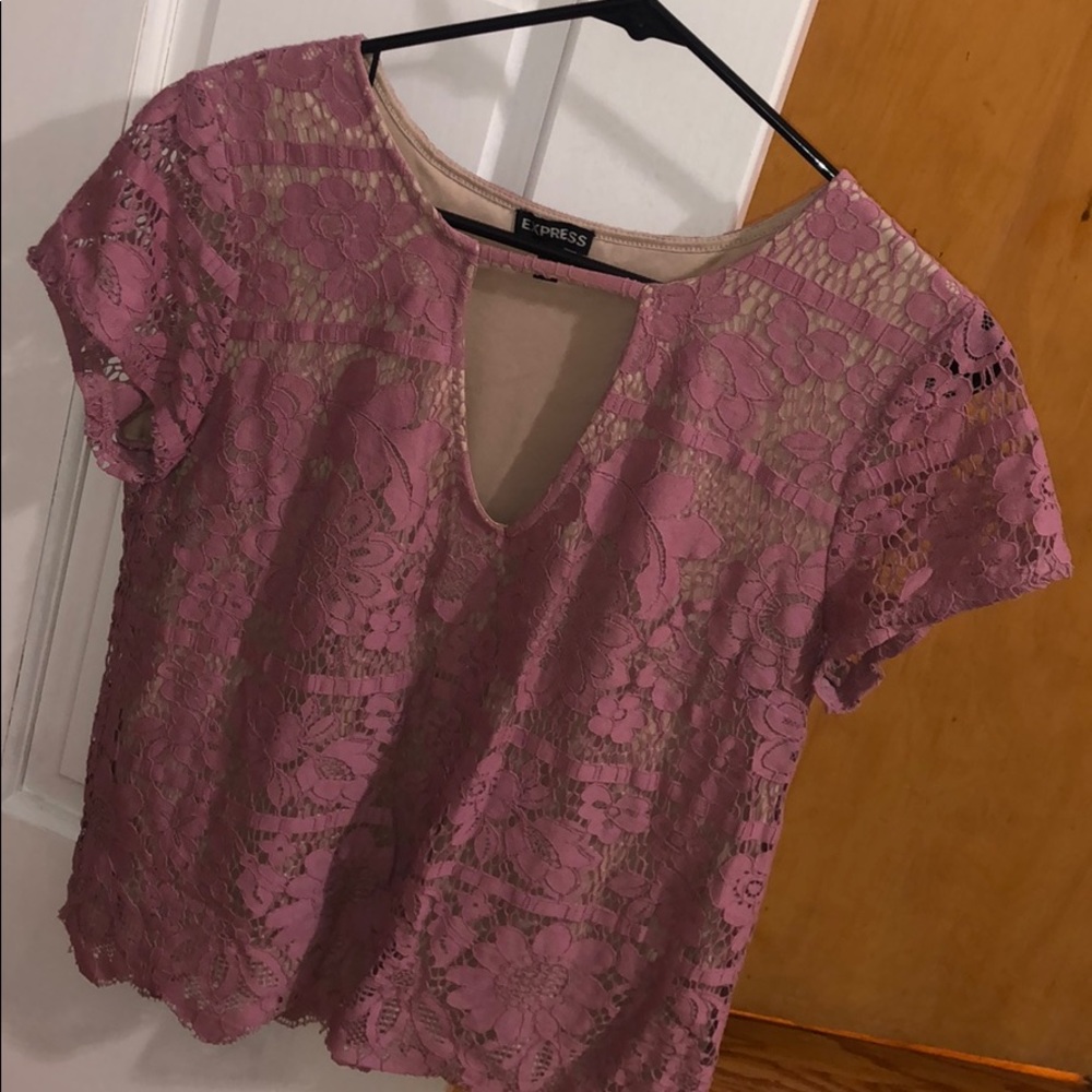 Express crop lace top size medium